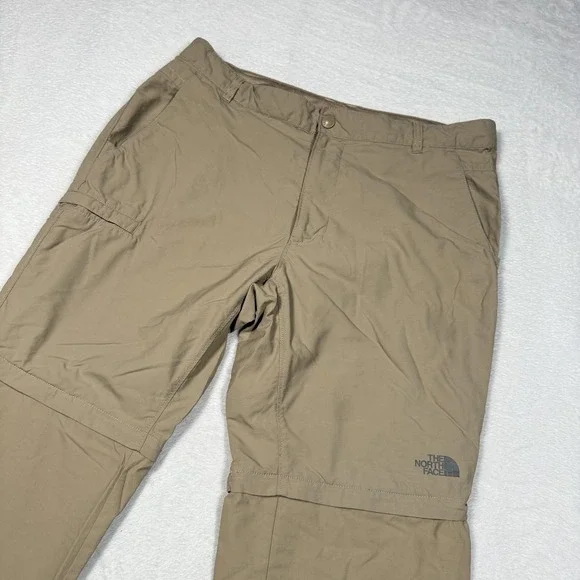 The North Face Pants Mens 36 Long Khaki Convertible Zip Off Hiking Lightweight - Picture 1 of 16